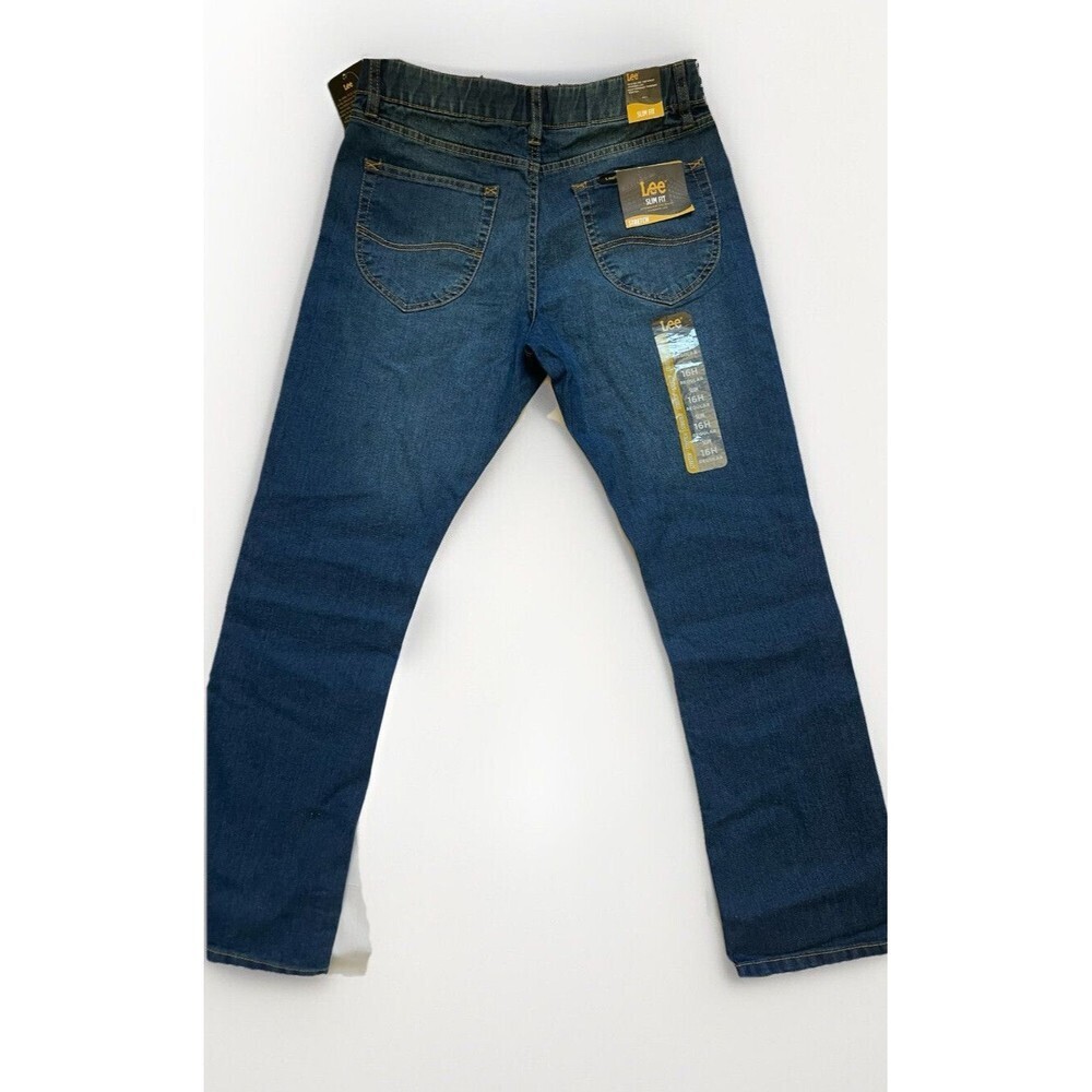 Lee Jeans Blue Denim Slim Fit Straight Leg Size 16 H X-Treme Comfort Band waist